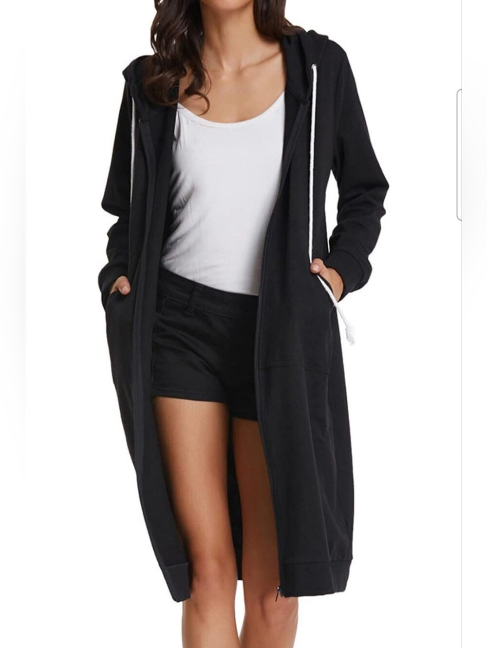 GRACE KARIN Extra Long Zip Up Hoodie NWT Sz L